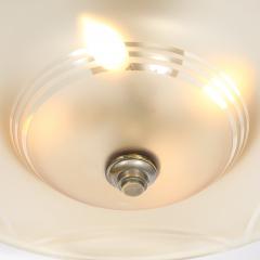  Daum Daum Nancy Art Deco Signed Daum Frosted Rose Hue Saucer Form Pendant Chandelier - 4792538