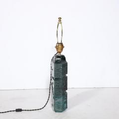  Daum Daum Nancy Brutalist Smoked Aquamarine Crystal Argos Table Lamp by Baldiccini Signed Daum - 4233435