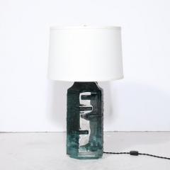  Daum Daum Nancy Brutalist Smoked Aquamarine Crystal Argos Table Lamp by Baldiccini Signed Daum - 4233441