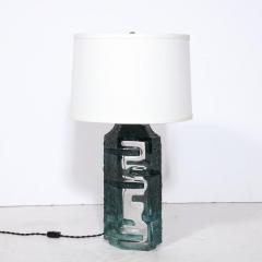  Daum Daum Nancy Brutalist Smoked Aquamarine Crystal Argos Table Lamp by Baldiccini Signed Daum - 4233442