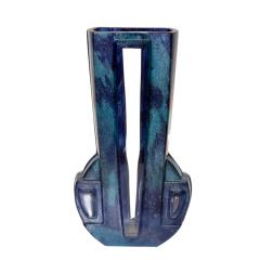  Daum Daum Nancy Daum France Art Deco Blue Art Glass Vase - 4310747