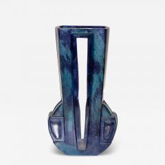  Daum Daum Nancy Daum France Art Deco Blue Art Glass Vase - 4311288
