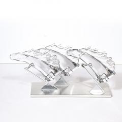  Daum Daum Nancy Mid Century 3 Horse Grand Prix Glass Sculpture on Aluminum Base 165 200 by Daum - 3752071