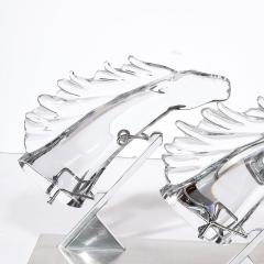  Daum Daum Nancy Mid Century 3 Horse Grand Prix Glass Sculpture on Aluminum Base 165 200 by Daum - 3752102