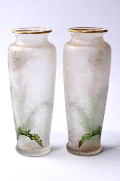  Daum Daum Nancy PAIR FRENCH CAMEO VASES THISTLE DAUM NANCY FRANCE C A 1895 1925 - 3299499