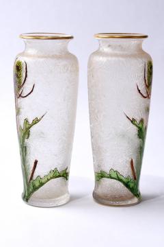  Daum Daum Nancy PAIR FRENCH CAMEO VASES THISTLE DAUM NANCY FRANCE C A 1895 1925 - 3299505