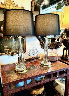  Daum Daum Nancy Pair Large Daum Mid Century Twisted Crystal Lamps - 3678769