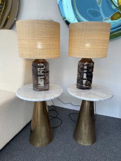  Daum Pair of Tan Crystal Argos Lamps by C sar for Daum France 1970s - 2564124