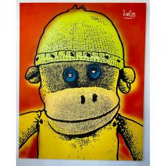  Dave Wilcox Original Dave Wilcox Oil Painting of a Sock Monkey - 3208008