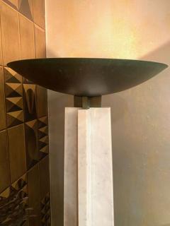  David Law Lella Massimo Vignelli WAGNERIANA MARBLE AND BRASS TORCHIERE BY LELLA AND MASSIMO VIGNELLI - 3477575