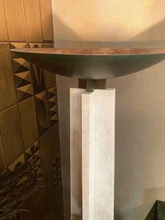  David Law Lella Massimo Vignelli WAGNERIANA MARBLE AND BRASS TORCHIERE BY LELLA AND MASSIMO VIGNELLI - 3477583