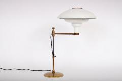  Dazor Dazor Swing Arm Brass Desk Lamp with White Reflector Shade 1940s - 1593814