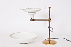  Dazor Dazor Swing Arm Brass Desk Lamp with White Reflector Shade 1940s - 1593815