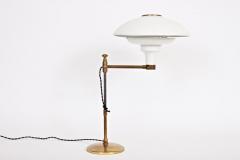  Dazor Dazor Swing Arm Brass Desk Lamp with White Reflector Shade 1940s - 1593844