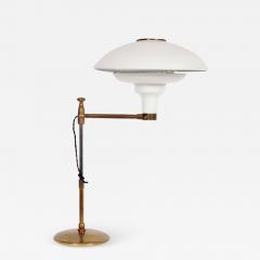  Dazor Dazor Swing Arm Brass Desk Lamp with White Reflector Shade 1940s - 1594982