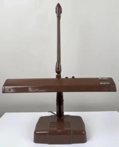  Dazor Mid Century Industrial Floating Brown Metal Desk Lamp by Dazor Signed - 3519482