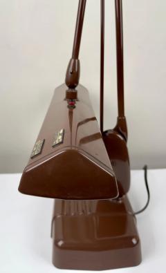  Dazor Mid Century Industrial Floating Brown Metal Desk Lamp by Dazor Signed - 3519493