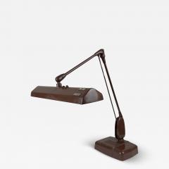  Dazor Mid Century Industrial Floating Brown Metal Desk Lamp by Dazor Signed - 3521161