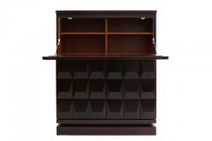  De Coene Brutalist Diamond Bar Cabinet in Dark Mahogany - 457061