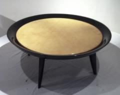  De Coene De Coene Chic Round Black Lacquered Parchment Top Coffee Table - 606043