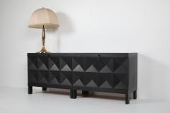  De Coene De Coene brutalist stained oak credenza 1970s - 1291509