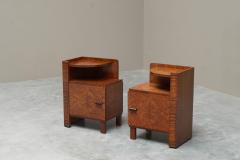  De Coene Fr res A Pair of De Coene Fr res Art Deco Nightstands in Thuya Veneer Belgium 1930s - 4608319