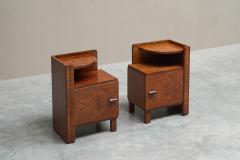  De Coene Fr res A Pair of De Coene Fr res Art Deco Nightstands in Thuya Veneer Belgium 1930s - 4608384