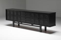  De Coene Fr res Brutalist Credenza by De Coene in stained oak with Floating effect 1970s - 2399154