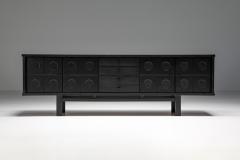  De Coene Fr res Brutalist Credenza by De Coene in stained oak with Floating effect 1970s - 2399178