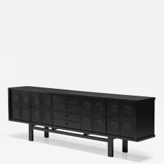  De Coene Fr res Brutalist Credenza by De Coene in stained oak with Floating effect 1970s - 2402150