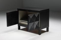  De Coene Fr res Brutalist De Coene Cabinet in Black Stained Oak 1970s - 2689699