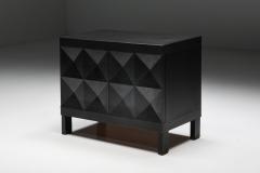  De Coene Fr res Brutalist De Coene Cabinet in Black Stained Oak 1970s - 2689713