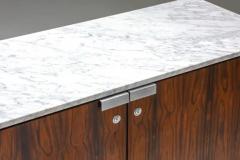  De Coene Fr res Carrara Marble and Rosewood Cabinet by Alfred Hendrickx - 3386768