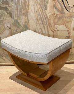  De Coene Fr res De Coene charming little sycamore art deco stool covered in boucle cloth - 2966855