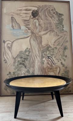  De Coene Fr res De Coene refined art deco black lacquered coffee table with parchment top - 2667172