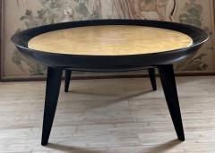  De Coene Fr res De Coene refined art deco black lacquered coffee table with parchment top - 2667173