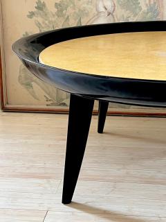  De Coene Fr res De Coene refined art deco black lacquered coffee table with parchment top - 2667175