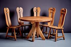  De Puydt Brutalist Dining Room Set consisting of 5 chairs and dining table by De Puydt - 4146382