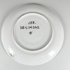  DeSimone 1960s DeSimone of Italy Colorful Art Plate Hand Painted Ceramic Pottery - 2930446
