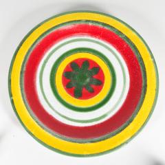  DeSimone 1960s Desimone Ceramic Pottery Italy Art Plate Yellow Red Green Hand Painted - 2930415