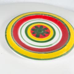  DeSimone 1960s Desimone Ceramic Pottery Italy Art Plate Yellow Red Green Hand Painted - 2930417