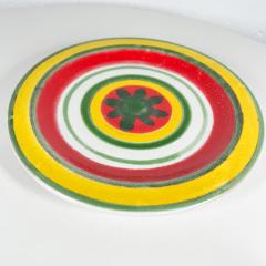  DeSimone 1960s Desimone Ceramic Pottery Italy Art Plate Yellow Red Green Hand Painted - 2930418