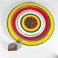  DeSimone 1960s Desimone Ceramic Pottery Italy Art Plate Yellow Red Green Hand Painted - 2930419