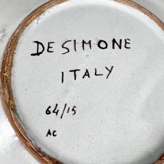  DeSimone 1960s Desimone Ceramic Pottery Italy Art Plate Yellow Red Green Hand Painted - 2930423