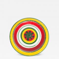  DeSimone 1960s Desimone Ceramic Pottery Italy Art Plate Yellow Red Green Hand Painted - 2932416