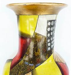  DeSimone Giovanni Desimone Large Italian Pottery Vase Abstract Gilt Patterns - 3558550
