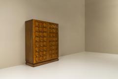  Defour Brutalist Highboard in Dark Oak Model Sonate by Frans Defour Belgium 1970s - 3055846