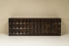  Defour Brutalist Sideboard by Defour in Solid Dark Stained Oak Belgium 1970s - 4491665