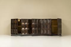  Defour Brutalist Sideboard by Defour in Solid Dark Stained Oak Belgium 1970s - 4491714