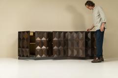  Defour Brutalist Sideboard by Defour in Solid Dark Stained Oak Belgium 1970s - 4491721